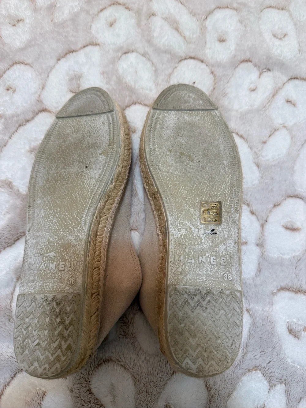 Tan Suede Espadrille Flats - Manebi